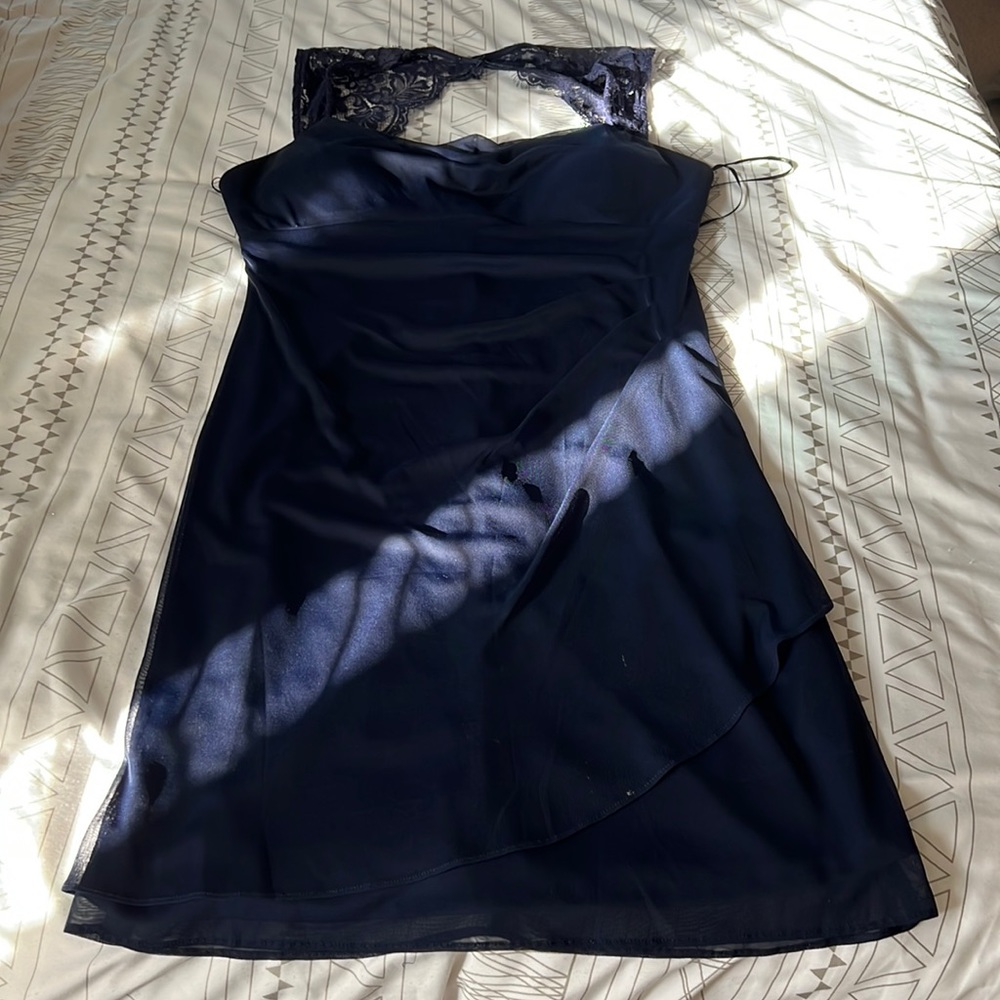 Knee Length Navy Formal Dress